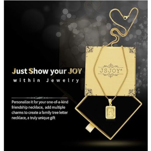 18K Gold Plated Embossed Initial T Necklace Men Women - Picture 5 of 7